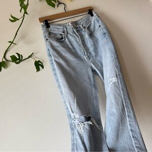 Agolde Light Wash Riley Distressed Jeans Size 28